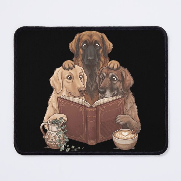 Item preview, Vintage Leonberger Reading Book Funny Dog Lover designed and sold by dian-rody-crest.