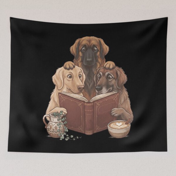 Item preview, Vintage Leonberger Reading Book Funny Dog Lover designed and sold by dian-rody-crest.