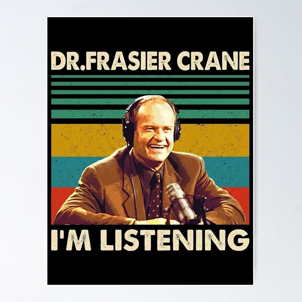 Item preview, Frasier Tv Show Dr. Frasier Crane I'm Listening designed and sold by Tahrah-Retro.