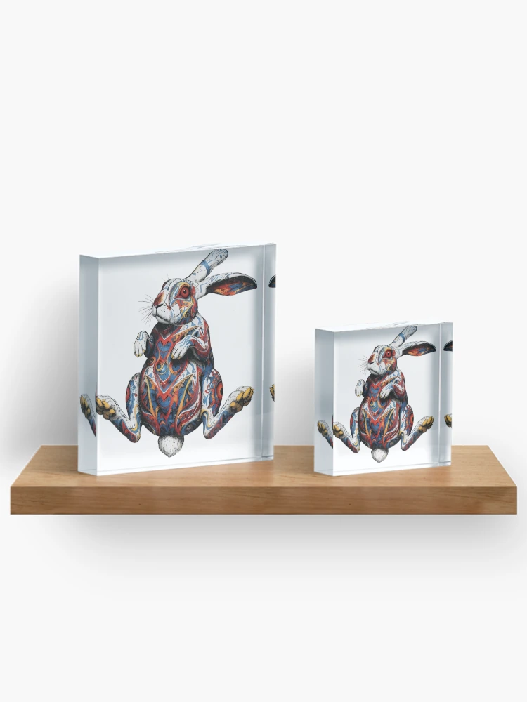 Thumbnail 3 of 5, Acrylic Block, Intricate Rabbit designed and sold by RENcraft.
