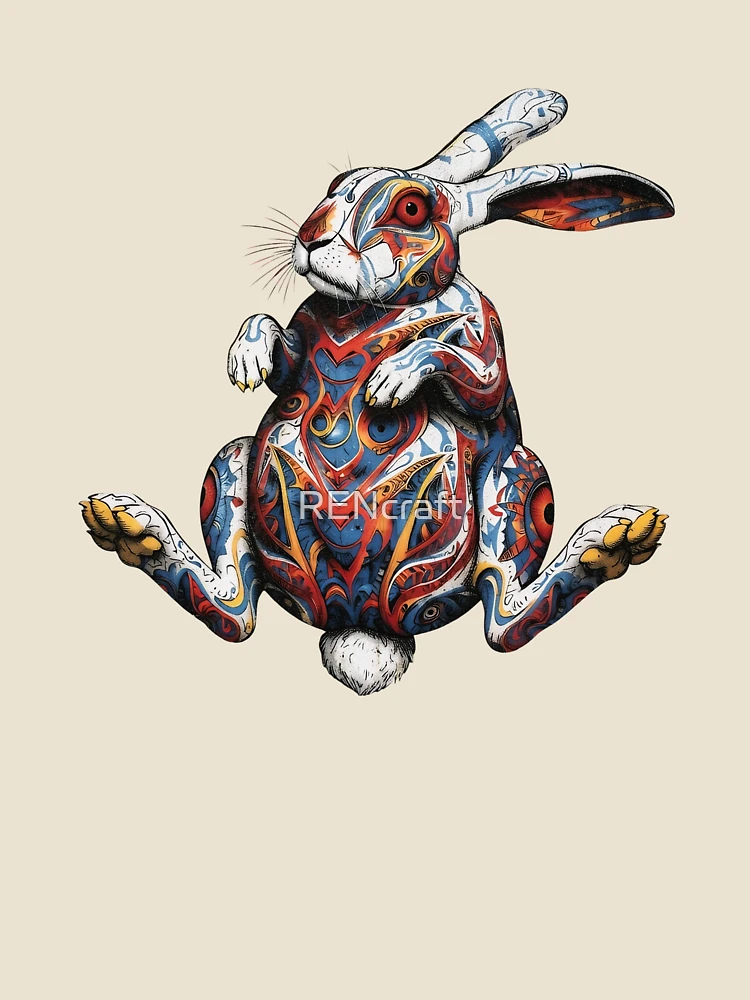 Thumbnail 4 of 4, Relaxed T-Shirt, Intricate Rabbit designed and sold by RENcraft.