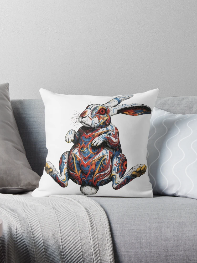 Thumbnail 1 of 4, Pillow, Intricate Rabbit designed and sold by RENcraft.