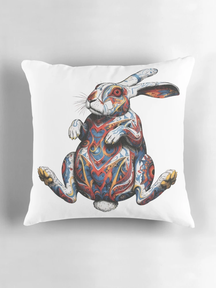 Thumbnail 3 of 4, Pillow, Intricate Rabbit designed and sold by RENcraft.