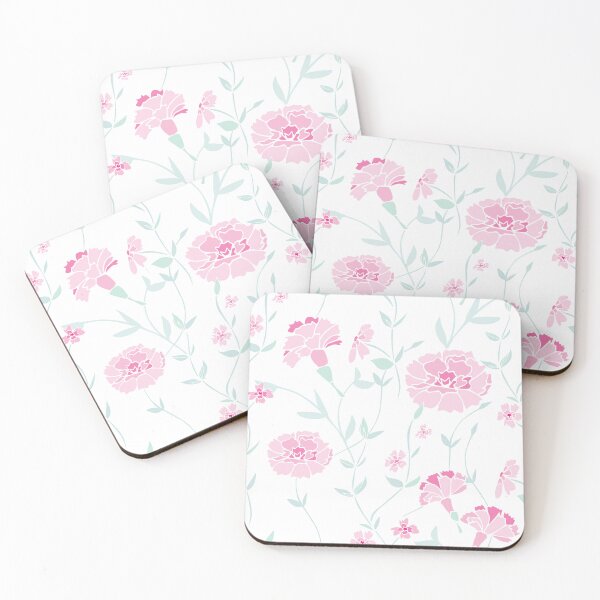 Item preview, Floral fields carnations in pink designed and sold by Quiet Waters Design.