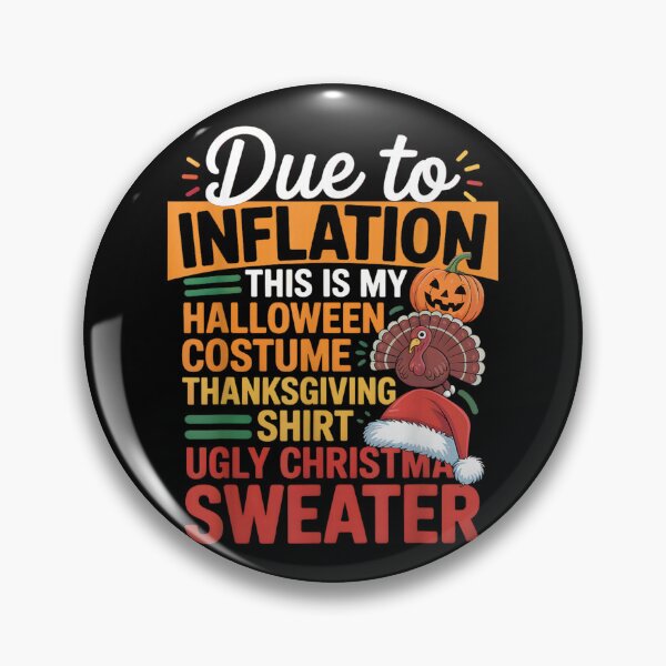 Item preview, Inflation Holiday Humor with Pumpkin, Turkey and Santa Hat designed and sold by DaphoLatara.
