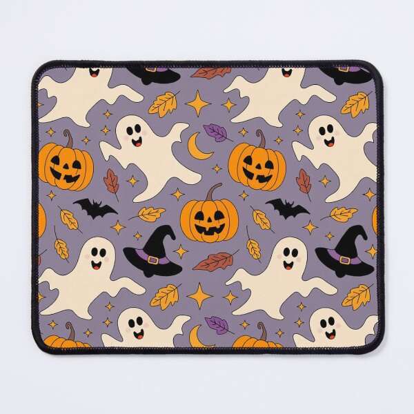 Item preview, Cute Halloween Ghost Pumpkin Witch Hat Pattern designed and sold by FestivityFinds.