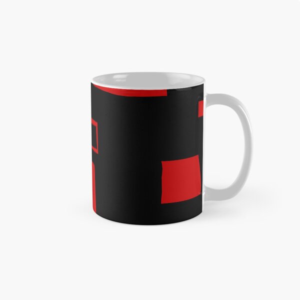 Item preview, Red Hand-Drawn Squares on Black — Abstract Geometric Wall Art Pattern designed and sold by dfly-creations.