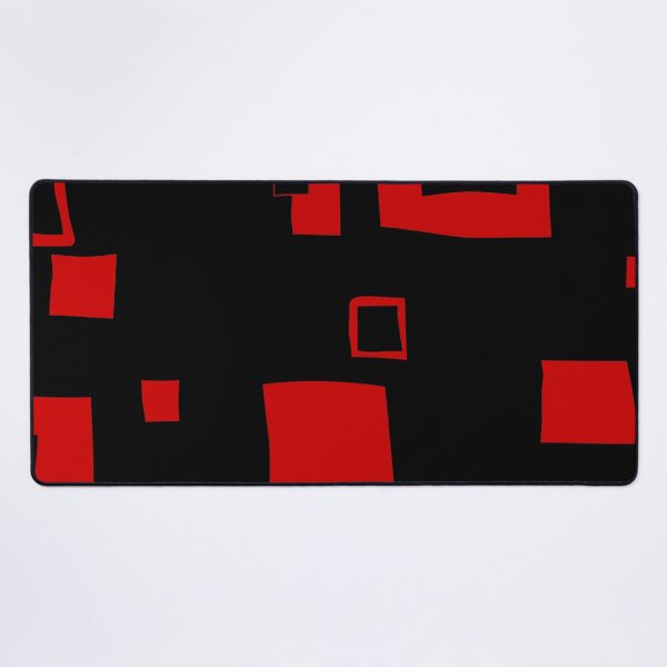 Item preview, Red Hand-Drawn Squares on Black — Abstract Geometric Wall Art Pattern designed and sold by dfly-creations.