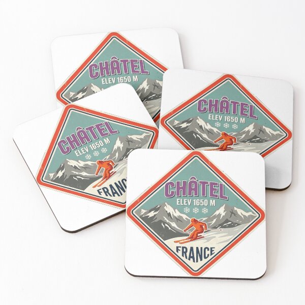 Item preview, Châtel, Vintage skiing badge design Classic T-Shirt designed and sold by SAK7.