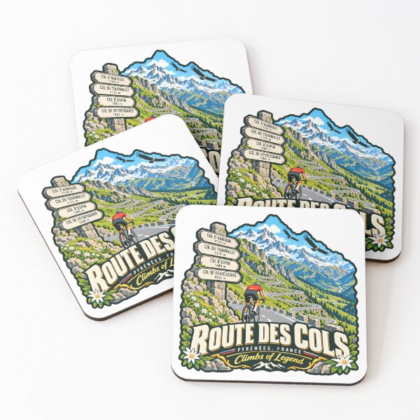 Item preview, Route Des Cols Pyrenees France Climbs Of Legend Cycling Cyclist designed and sold by NightGlyph.