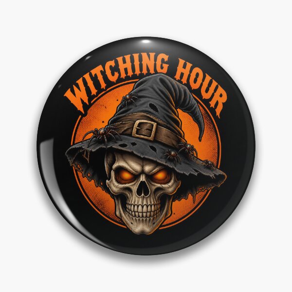 Item preview, Witching Hour Scary Halloween Skull Emblem designed and sold by LuisWorks.