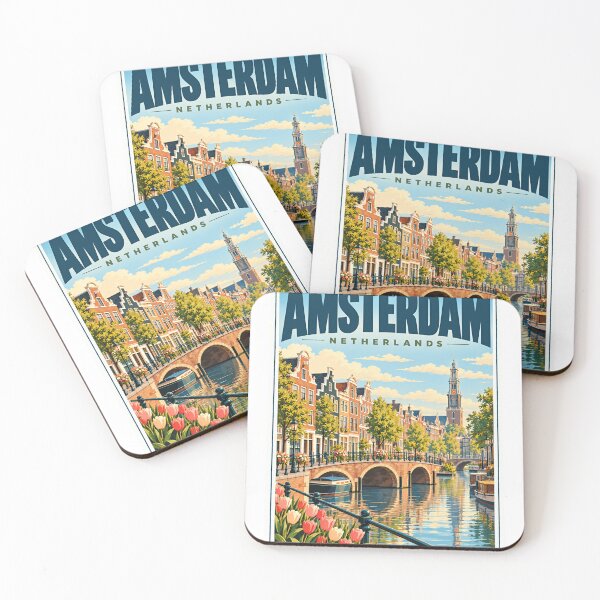 Item preview, Amsterdam Netherlands Travel Destination Cityscape designed and sold by SkeletonsDanger.