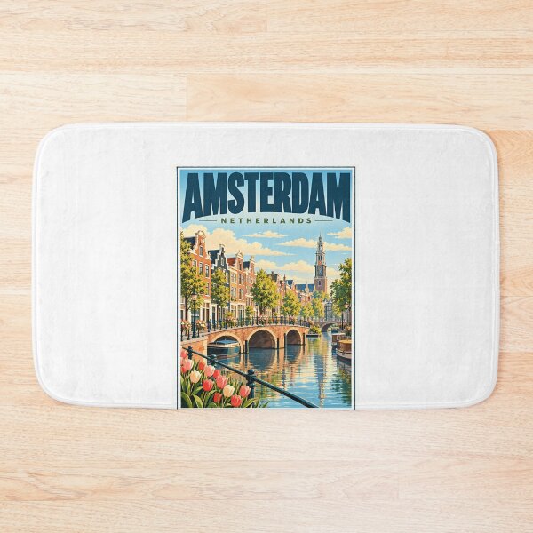 Item preview, Amsterdam Netherlands Travel Destination Cityscape designed and sold by SkeletonsDanger.