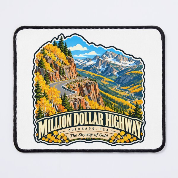Item preview, Million Dollar Highway Colorado, USA The Skyway Of Gold Travel Souvenir Road Trip Enthusiast designed and sold by NightGlyph.