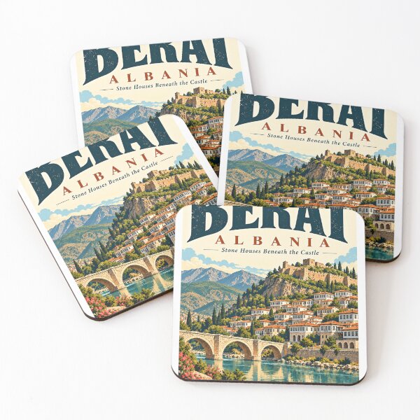 Item preview, Berat Albania Stone Houses Beneath The Castle Travel Souvenir designed and sold by HumansStuck12.