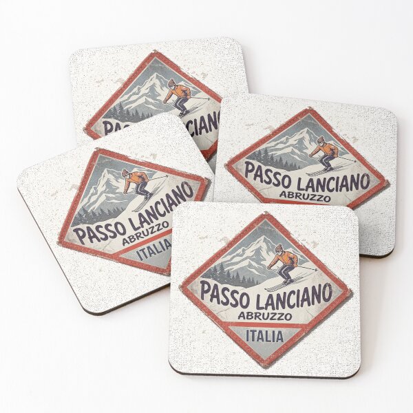 Item preview, Passo Lanciano, Abruzzo, Chieti, Italy, Italia, Vintage skiing badge design Oversized T-Shirt designed and sold by Atros.