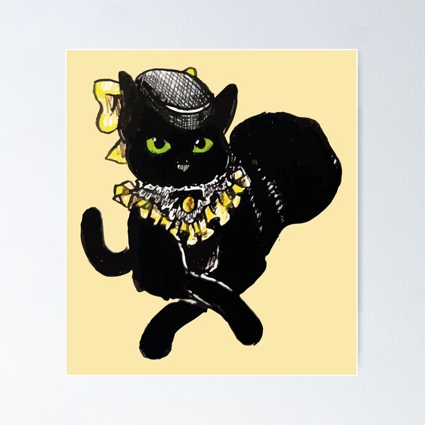 Item preview, Black cat lady wearing an elegant hat designed and sold by Konopikyu.