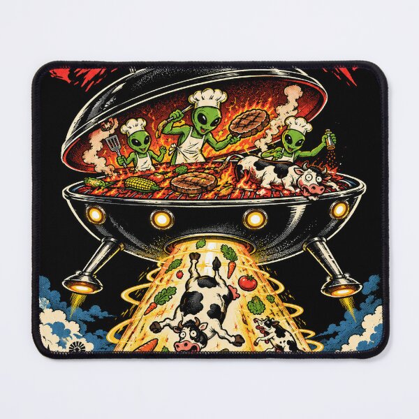 Item preview, Alien BBQ – Funny UFO Abduction Retro Sci-Fi Comic designed and sold by kaipapershop.
