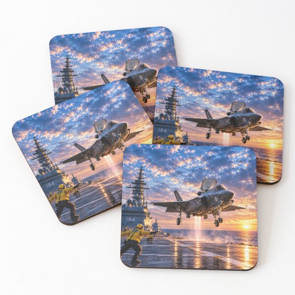Item preview, JS Kaga and F-35B – Vertical Landing at Sunset designed and sold by CHANNELZIPANG.