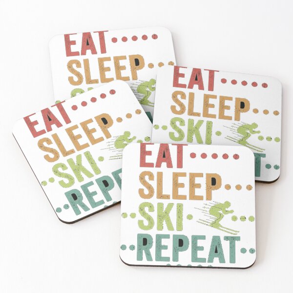 Item preview, Eat Sleep Ski Repeat - Funny Skiing Retro Oversized T-Shirt designed and sold by darknessman666.