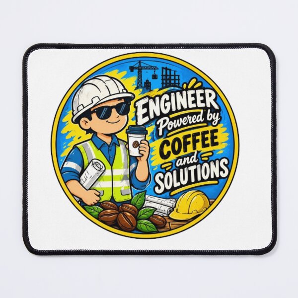 Item preview, Engineer Powered by Coffee – Funny Construction Engineer Design designed and sold by HSE1.