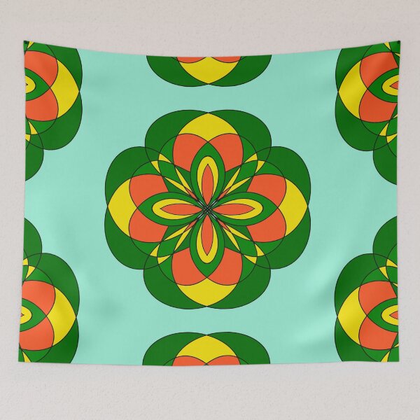 Item preview, Vibrant Green & Orange Mandala designed and sold by LittleHappiness by Kamollak .