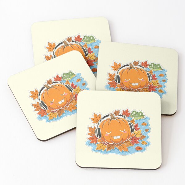 Item preview, Cozy Autumn Pumpkin Listening Music with Cute Crocodile Friend designed and sold by Dhiraaj.