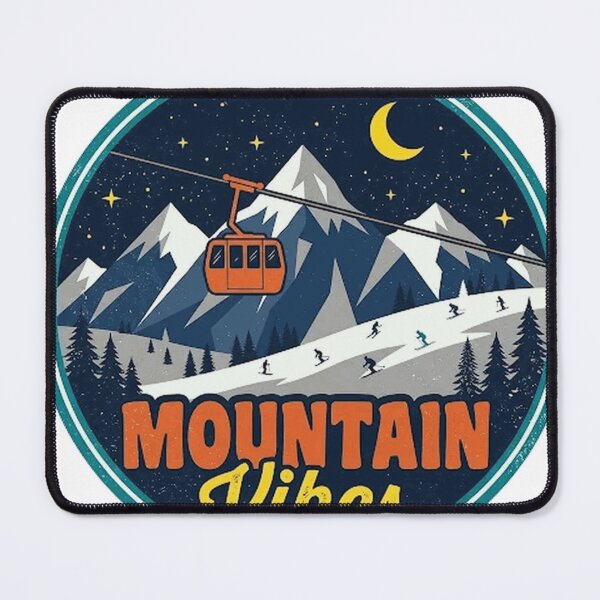 Item preview, Mountain Vibes retro ski art snowboard art vintage ski Classic T-Shirt designed and sold by Cute-Pretty.