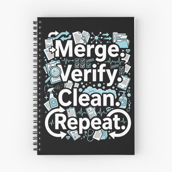 Item preview, Merge. Verify. Clean. Repeat. – Medical Office Workflow Humor designed and sold by Mirgonhood.