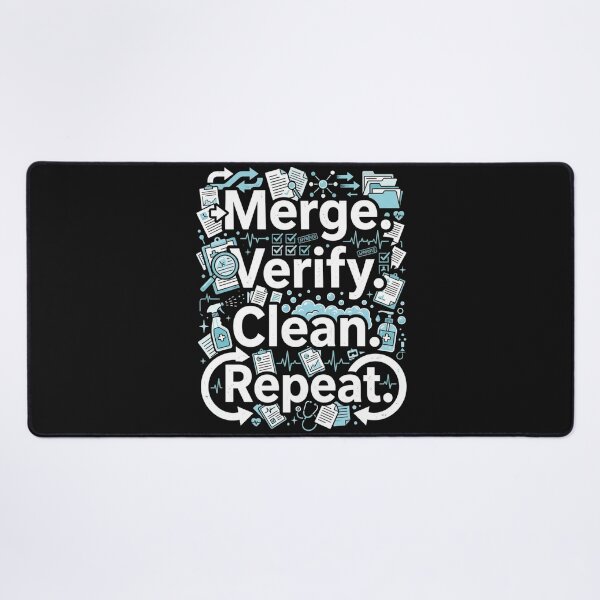 Item preview, Merge. Verify. Clean. Repeat. – Medical Office Workflow Humor designed and sold by Mirgonhood.