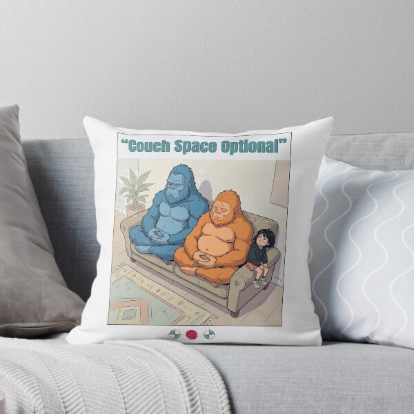 Item preview, Couch Space Optional - Funny Bigfoot & Human Roommate Cartoon designed and sold by Whimsy Trail Co.