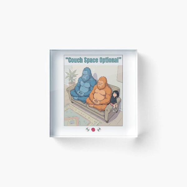 Item preview, Couch Space Optional - Funny Bigfoot & Human Roommate Cartoon designed and sold by Whimsy Trail Co.