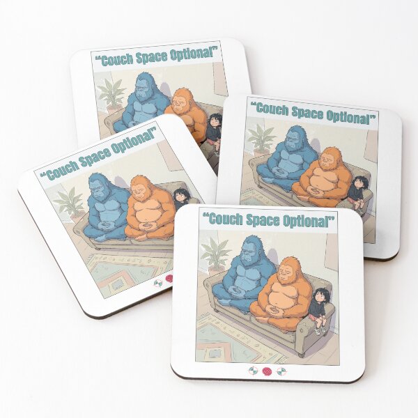 Item preview, Couch Space Optional - Funny Bigfoot & Human Roommate Cartoon designed and sold by Whimsy Trail Co.