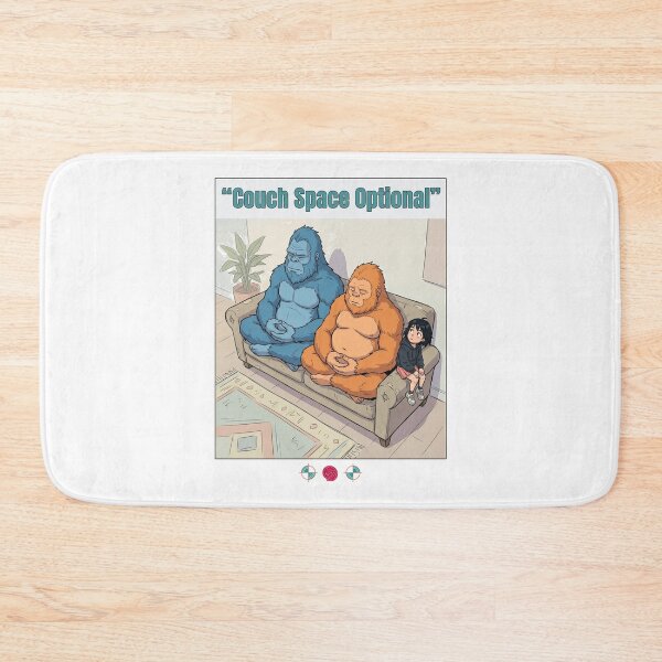 Item preview, Couch Space Optional - Funny Bigfoot & Human Roommate Cartoon designed and sold by Whimsy Trail Co.