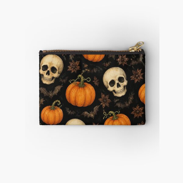 Item preview, Vintage Skull Pumpkin Bat Seamless Pattern designed and sold by FestivityFinds.