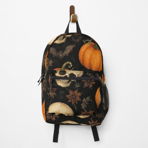 Item preview, Vintage Skull Pumpkin Bat Seamless Pattern designed and sold by FestivityFinds.