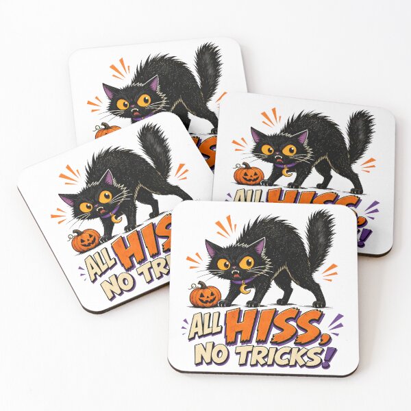 Item preview, All Hiss No Tricks - Funny Halloween Black Cat designed and sold by CraftyAnimal.