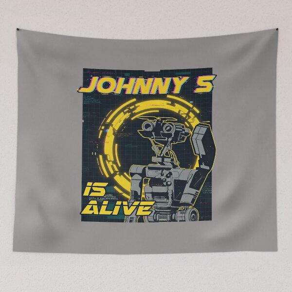 Item preview, JOHNNY 5 IS ALIVE Retro Robot Movie-3 designed and sold by FinnMackense.