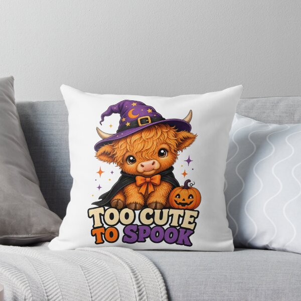 Item preview, Too Cute To Spook Highland Cow Halloween  designed and sold by CraftyAnimal.