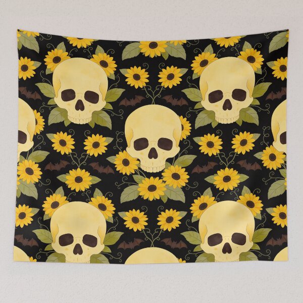 Item preview, Sunflower Skull Floral Goth Halloween designed and sold by FestivityFinds.