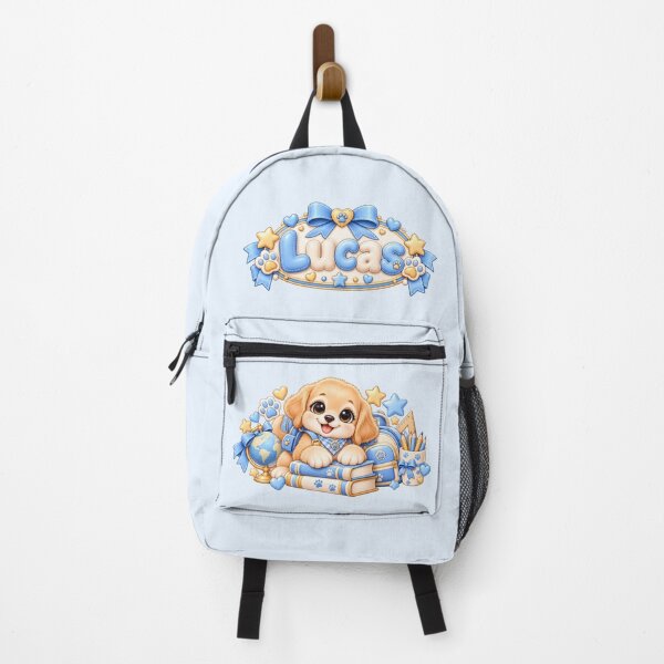 Item preview, Lucas Cute Puppy School Adventure – Blue Kids Backpack designed and sold by HO•Designs.