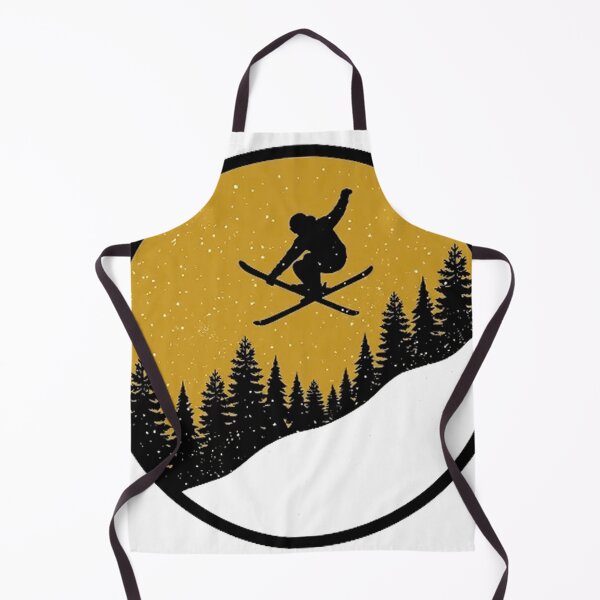 Item preview, silhouette skiing ski jump mountains 80's sports Essential T-Shirt designed and sold by TinyHands-Art.