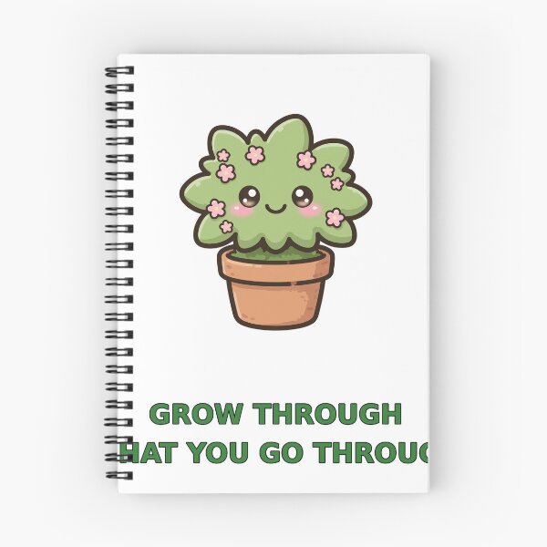 Item preview, Grow Through What You Go Through - Cute Plant Mental Health Sticker designed and sold by Mennmaa.