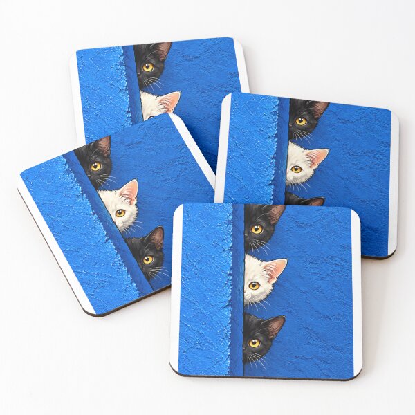 Item preview, Peekaboo Kittens – Curious Cats in Blue designed and sold by aliyehc.