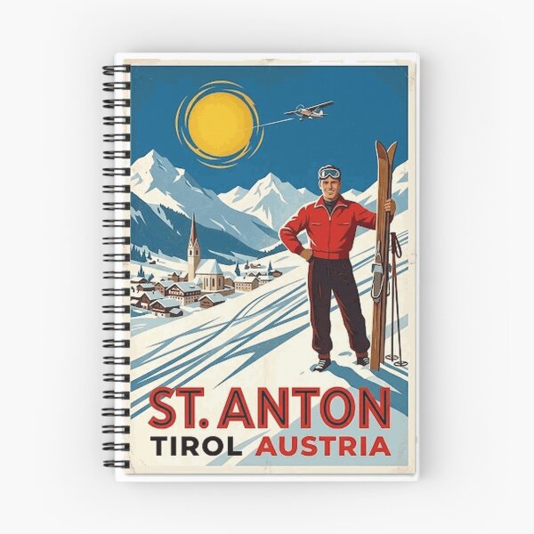 Item preview, St Anton retro ski poster Oversized T-Shirt designed and sold by Stickerbynp1.