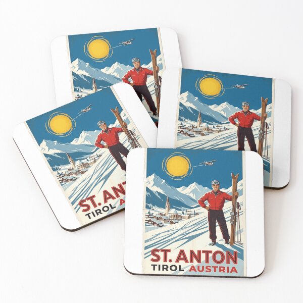 Item preview, St Anton retro ski poster Oversized T-Shirt designed and sold by Stickerbynp1.