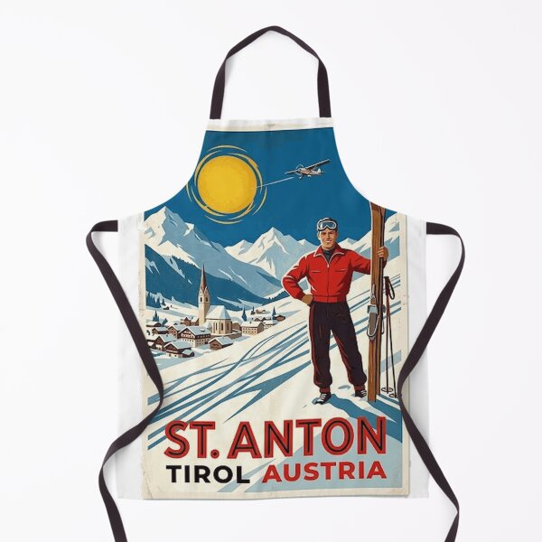 Item preview, St Anton retro ski poster Oversized T-Shirt designed and sold by Stickerbynp1.