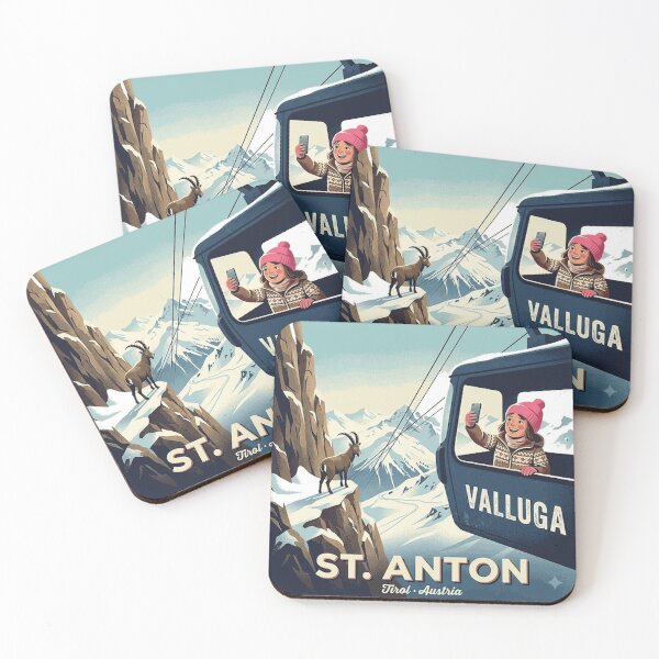 Item preview, St.Anton retro ski poster Premium T-Shirt designed and sold by BlaqboyDesigns.