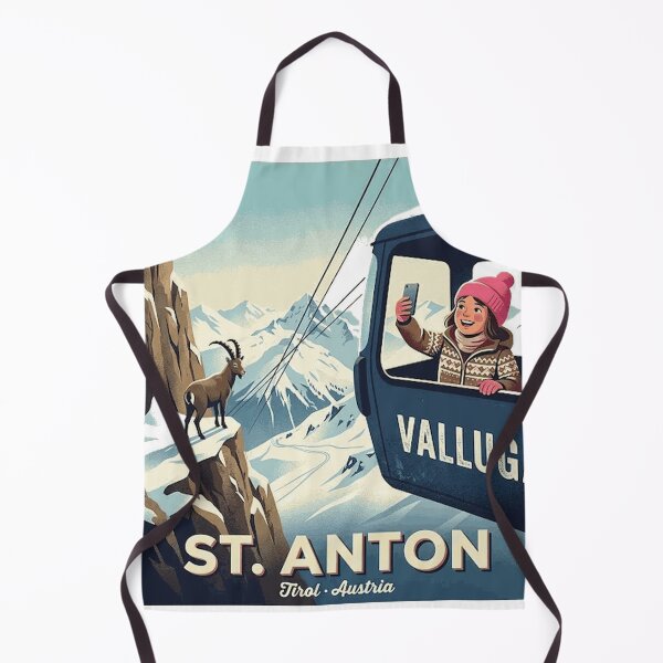 Item preview, St.Anton retro ski poster Premium T-Shirt designed and sold by BlaqboyDesigns.