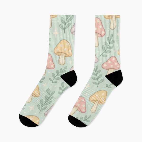Item preview, Pastel Mushroom Duvet Cover – Mint Green Cottagecore Pattern designed and sold by FestivityFinds.